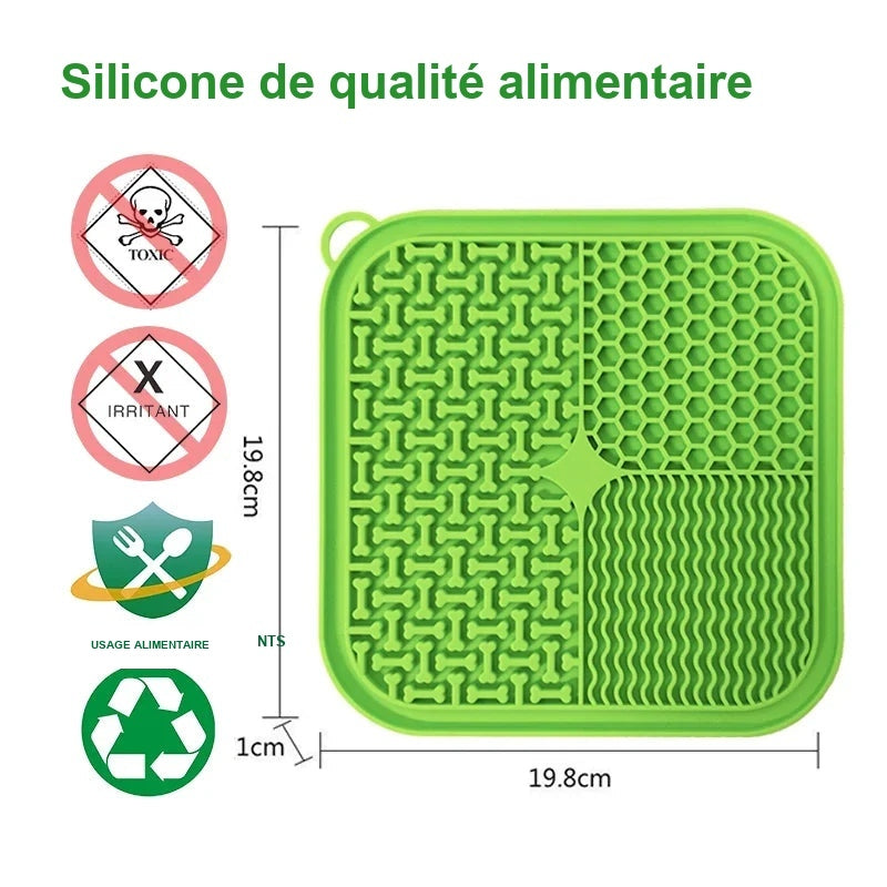 Tapis de léchage en silicone de qualité alimentaire, dimensions 19,8 cm