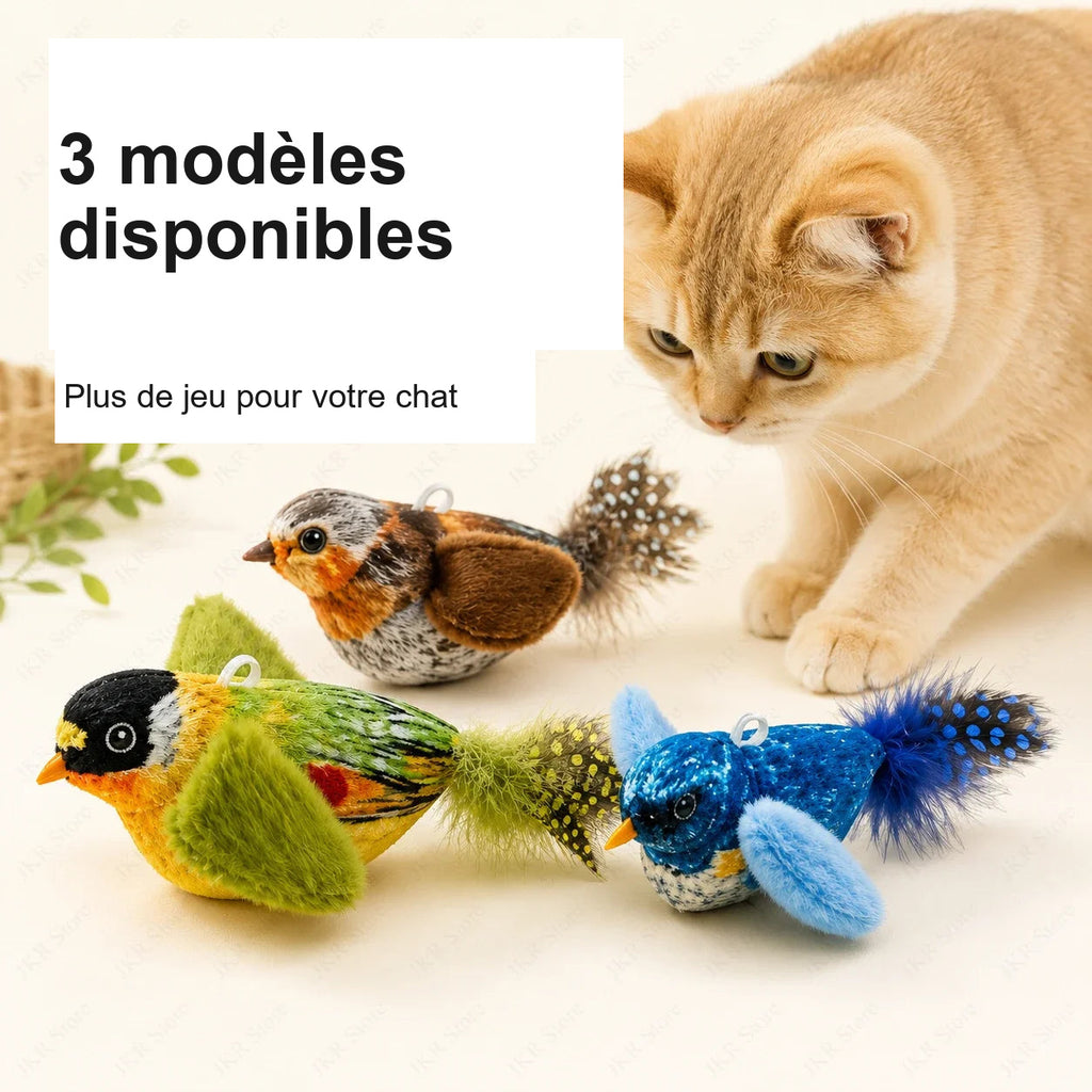 Trois modèles de jouets oiseau pour chat