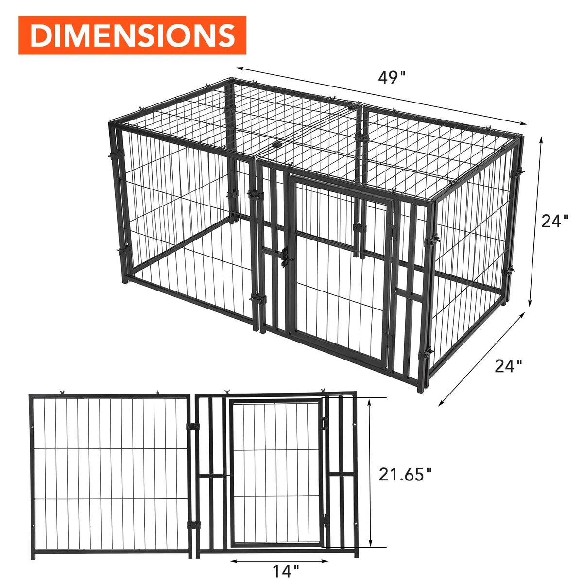 Cage pliable pour chien – 122 × 61 × 61 cm