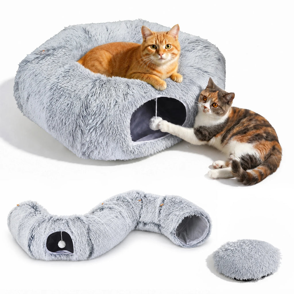 Tunnel et couchage 3-en-1 pour chat