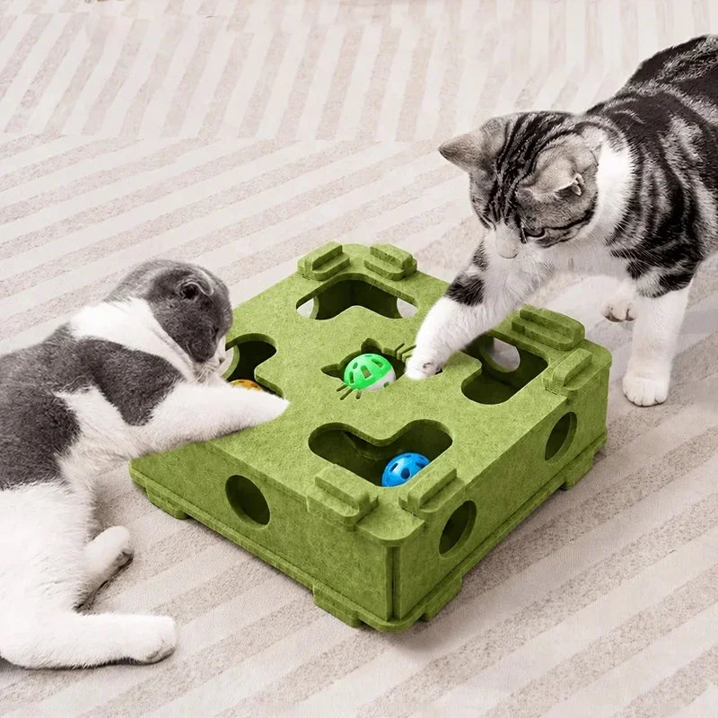 Boîte puzzle en feutre pour chat – Balle