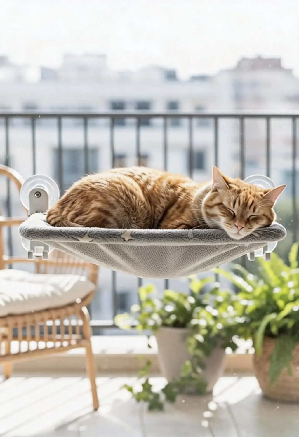 Hamac de fenêtre pliable pour chat – Étoiles