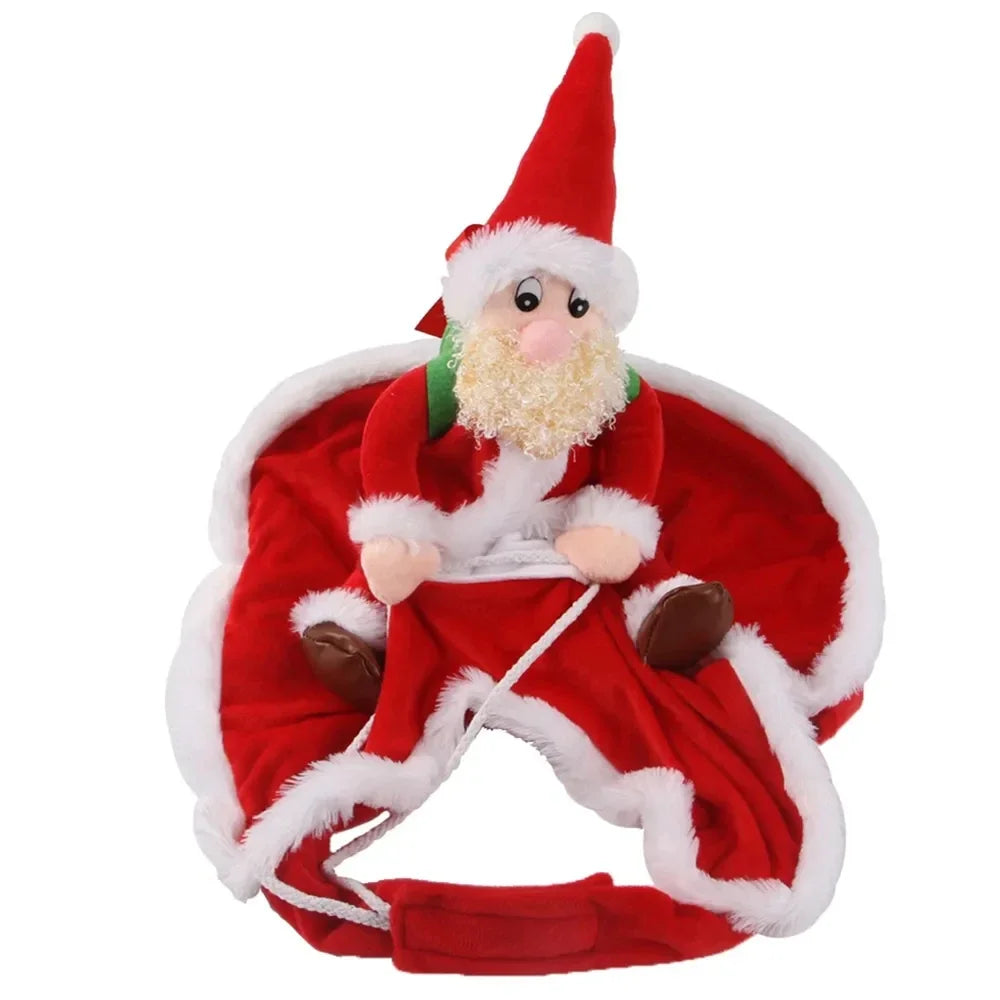 Costume pour chien – Père Noël à dos de compagnon