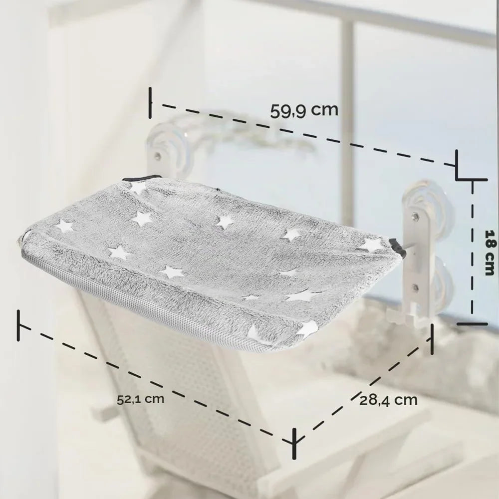 Hamac de fenêtre pliable pour chat – Étoiles