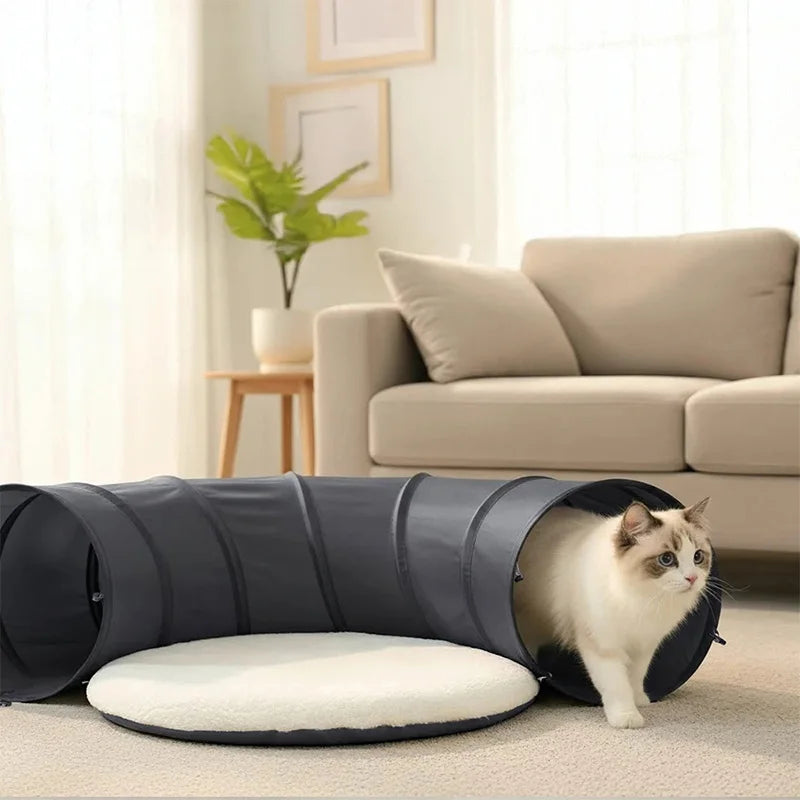 Tunnel pliable pour chat – Avec coussin