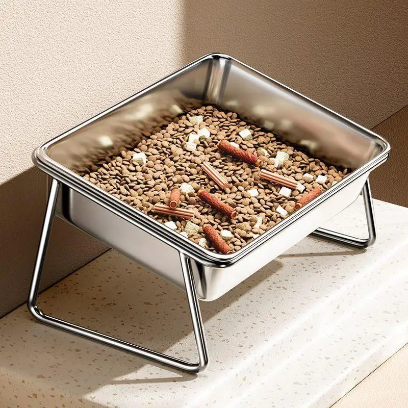 Gamelle inclinée en inox pour chien