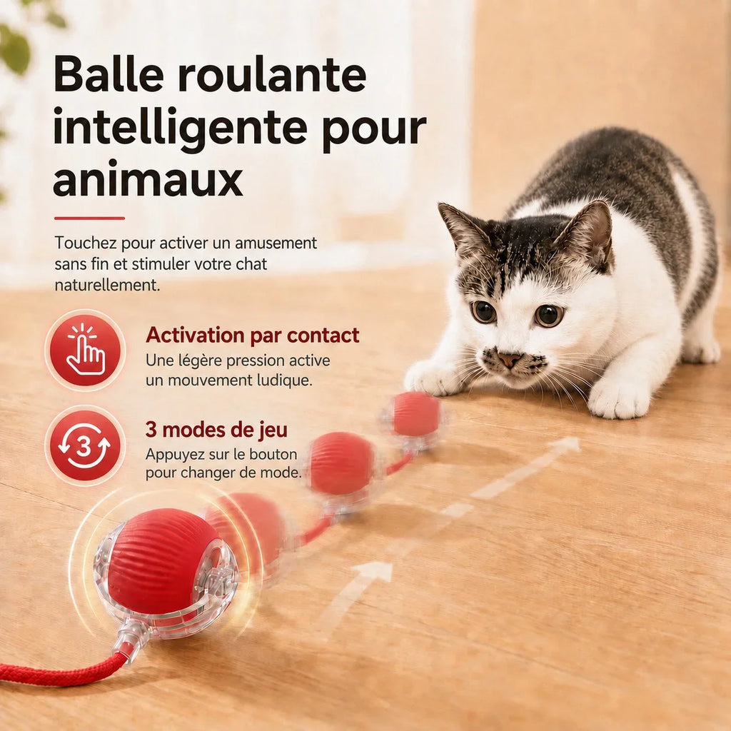 Balle motorisée pour chat