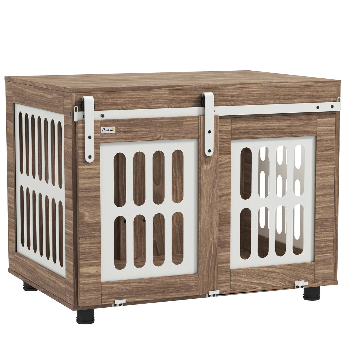Cage meuble PawHut pour chien – Porte coulissante