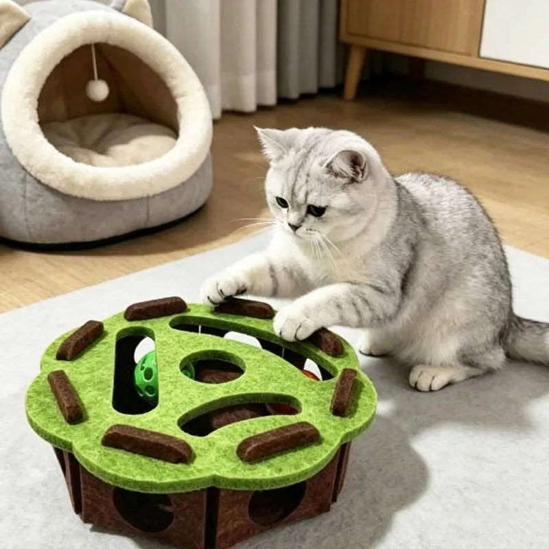 Boîte puzzle en feutre pour chat – Grelot