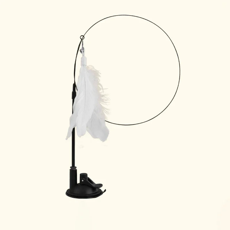 Jouet plume pour chat – Grelot et ventouse