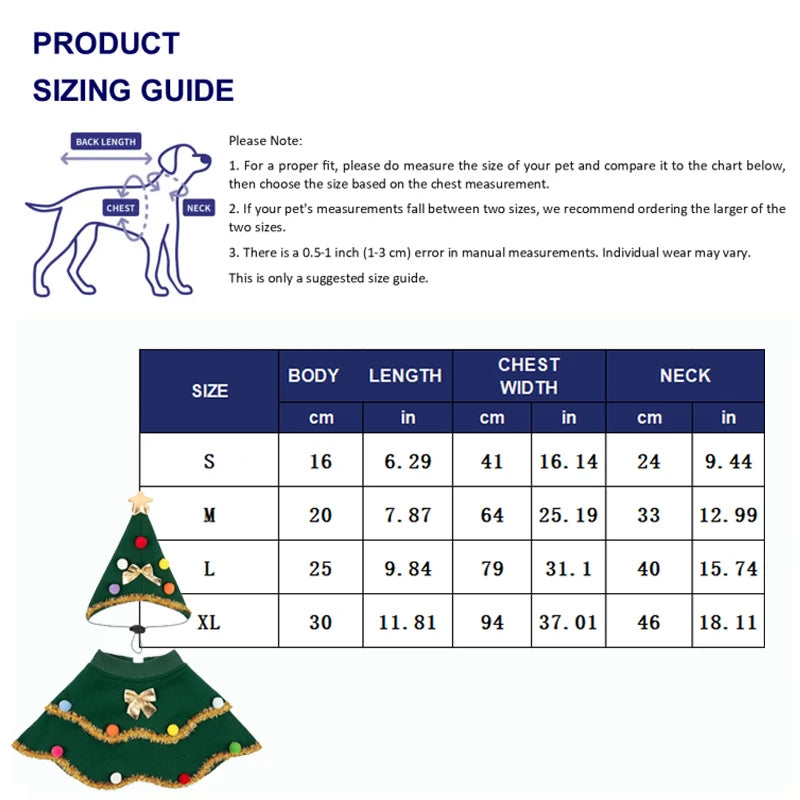 Cape et bonnet de Noël pour chien et chat