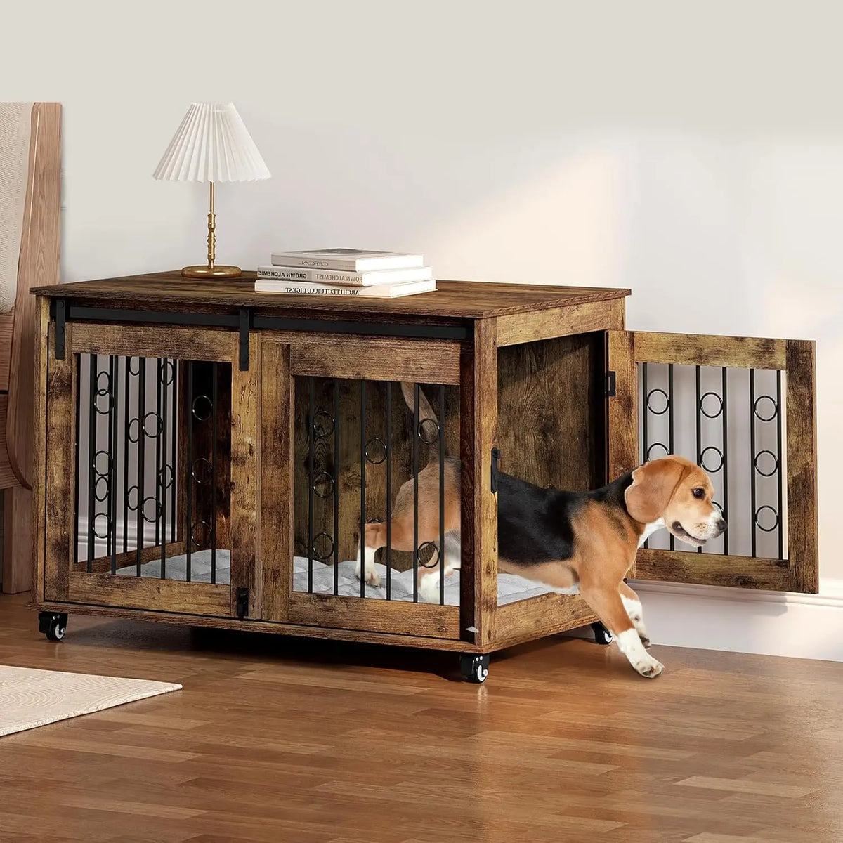 Cage en bois EUGAD pour chien – Deux portes