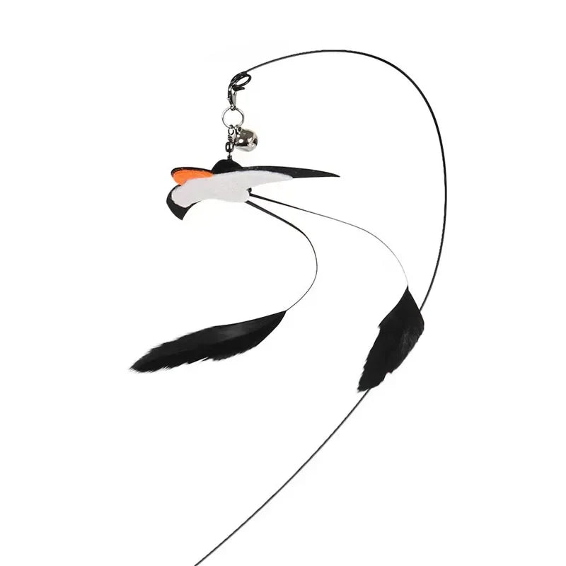 Canne à pêche pour chat – Plume et grelot