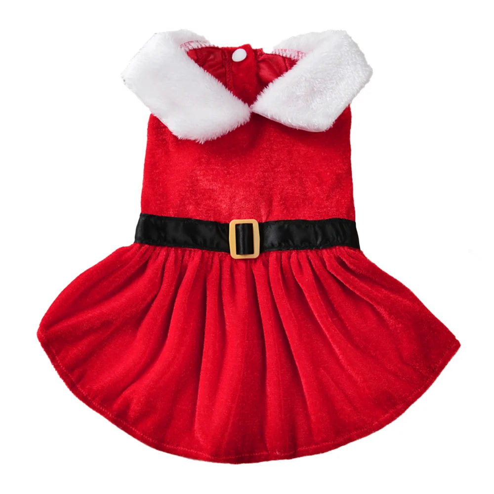 Robe de Noël pour chien et chat – Rouge et blanc