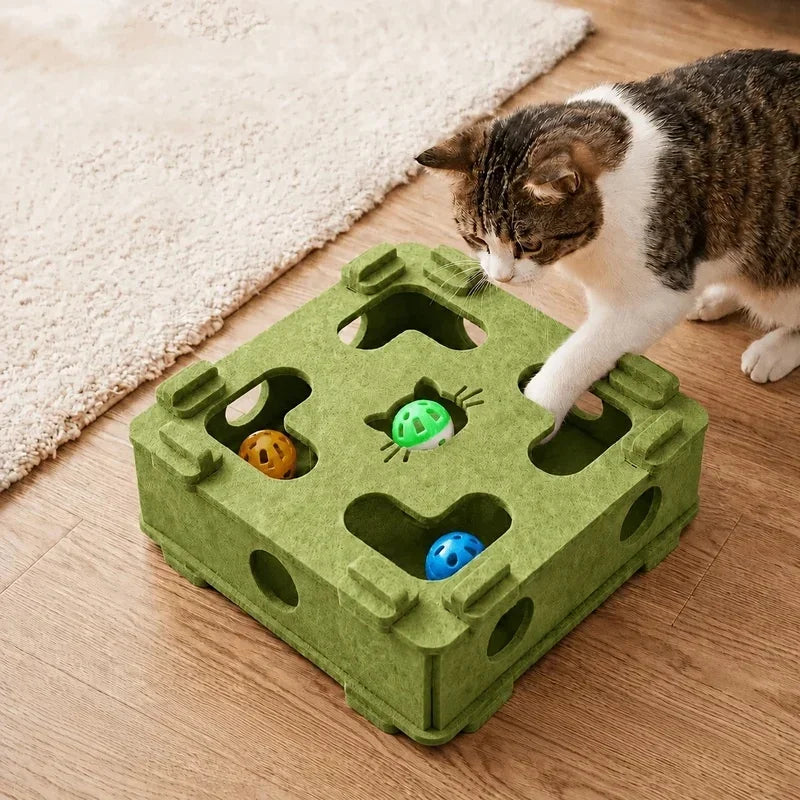 Boîte puzzle en feutre pour chat – Balle