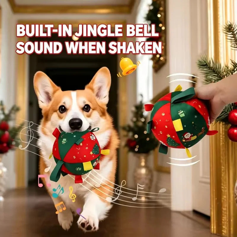Balle de Noël à grelots pour chien