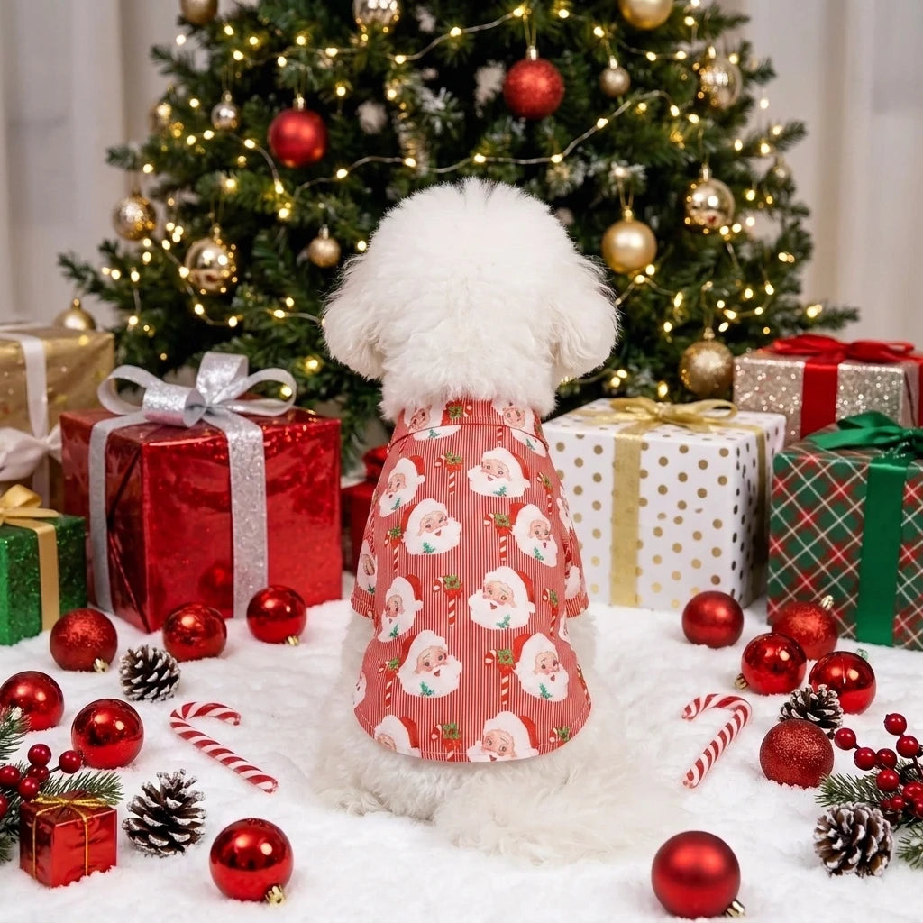 Chemise de Noël pour chien – Col et cravate
