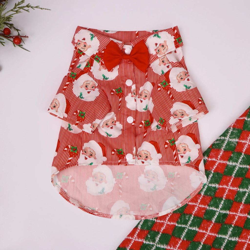 Chemise de Noël pour chien – Col et cravate