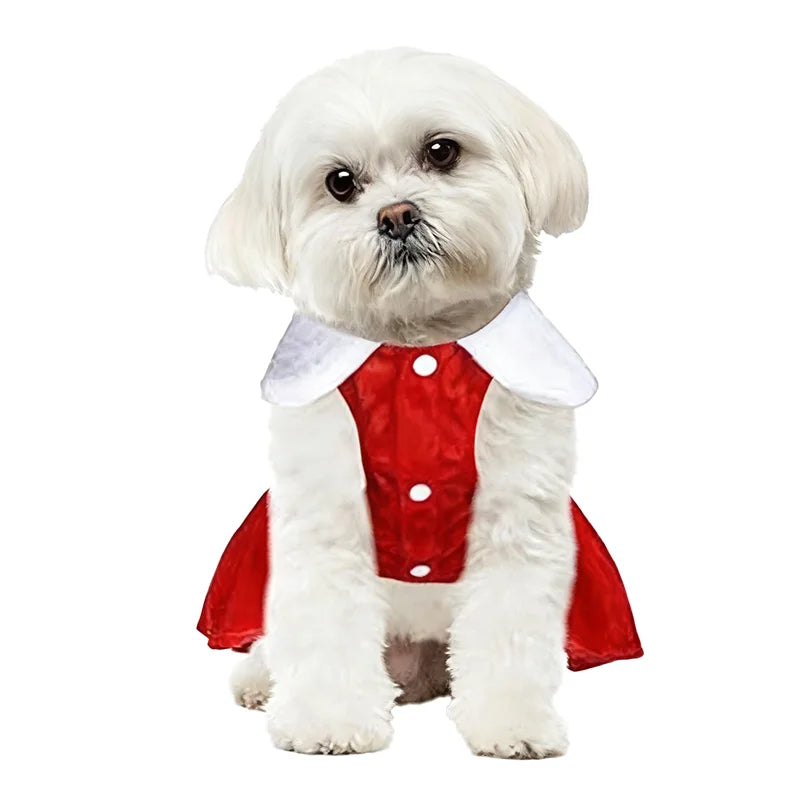 Robe de Noël pour chien et chat – Rouge et blanc