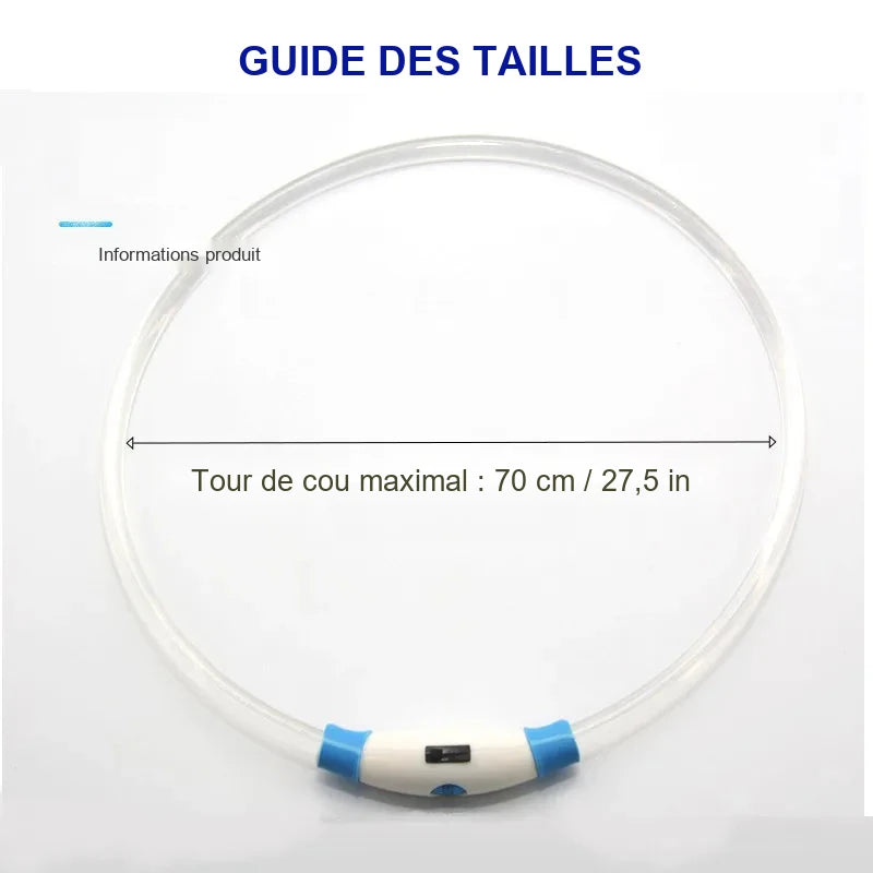 Collier LED rechargeable – 3 modes