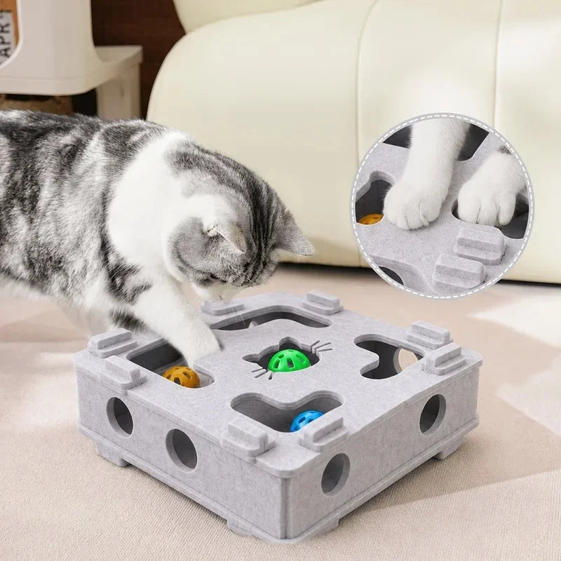 Boîte puzzle en feutre pour chat – Balle