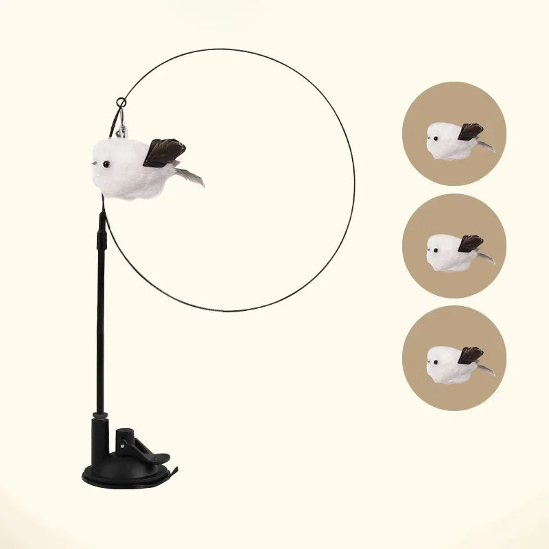 Jouet plume pour chat – Grelot et ventouse