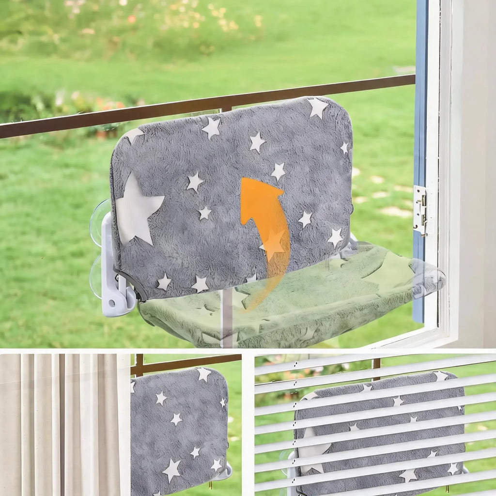 Hamac de fenêtre pliable pour chat – Étoiles