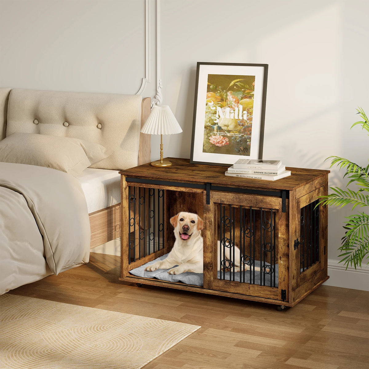 Cage en bois EUGAD pour chien – Deux portes