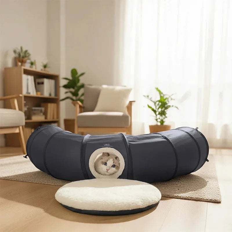 Tunnel pliable pour chat – Avec coussin