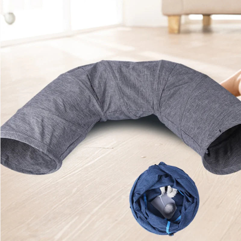 Tunnel pliable pour chat – Avec coussin