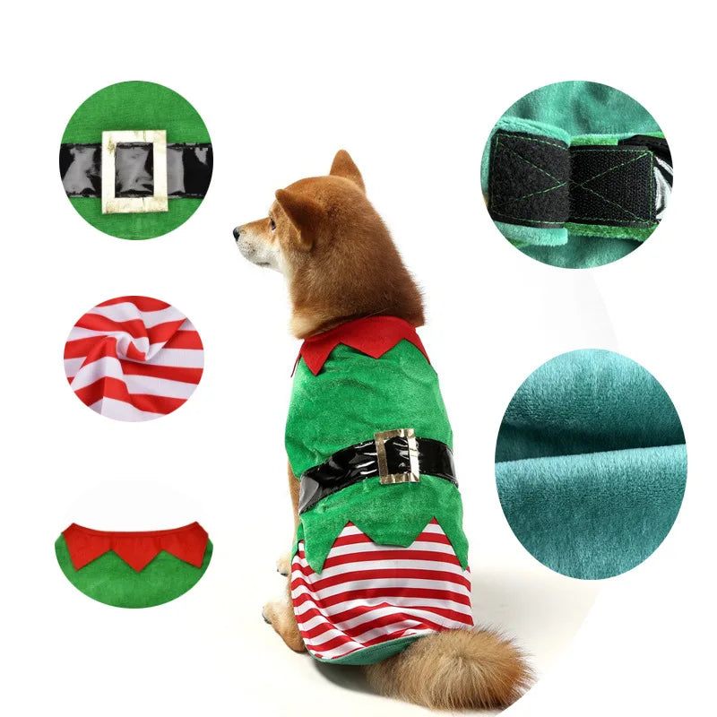 Costume de lutin de Noël pour chien et chat