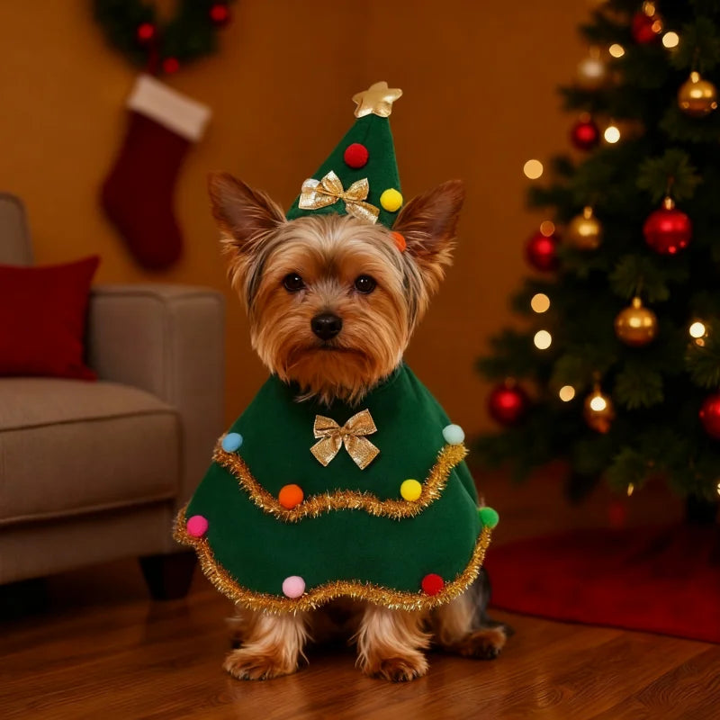 Cape et bonnet de Noël pour chien et chat