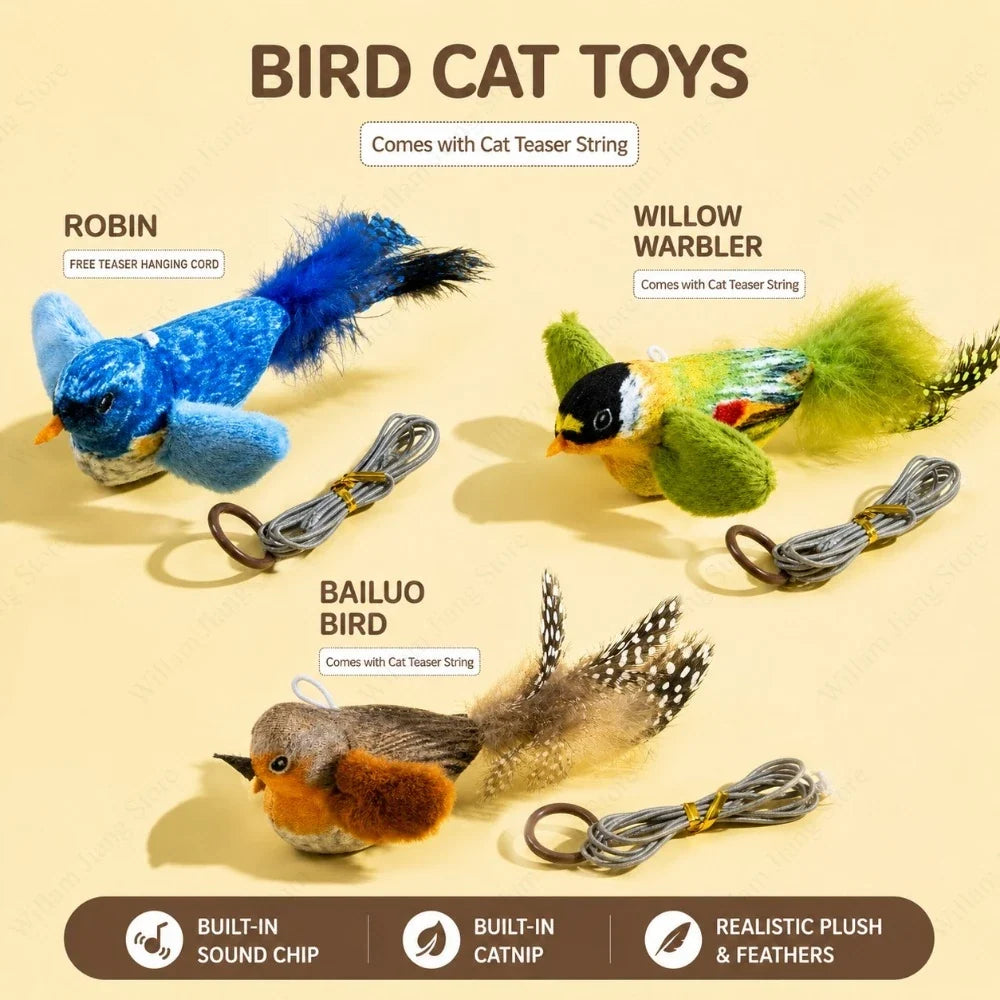 Jouet oiseau suspendu pour chat