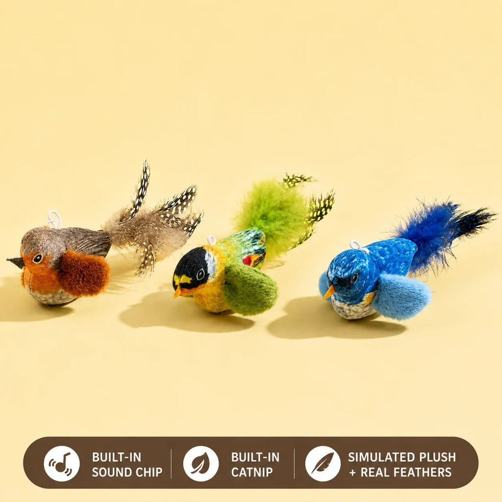 Jouet oiseau pour chat – Lots au choix