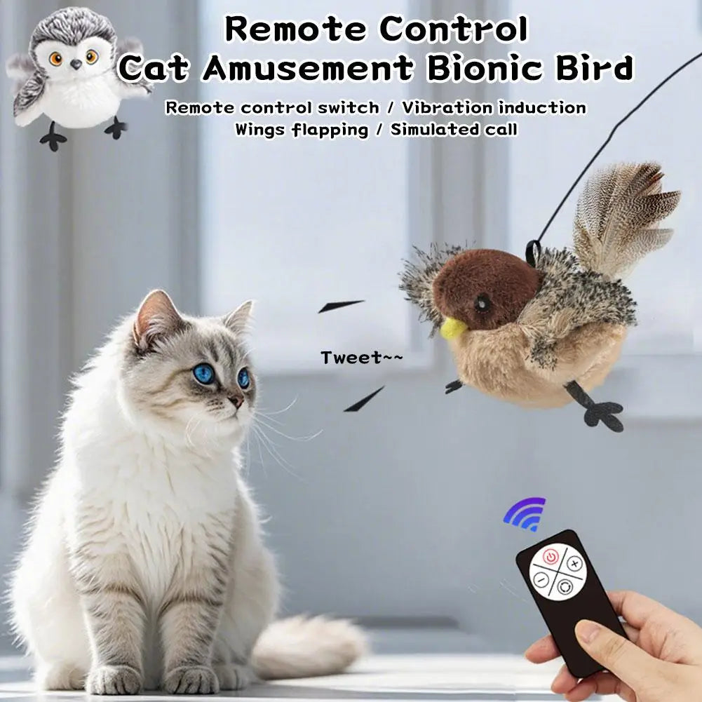 Oiseau télécommandé rechargeable pour chat