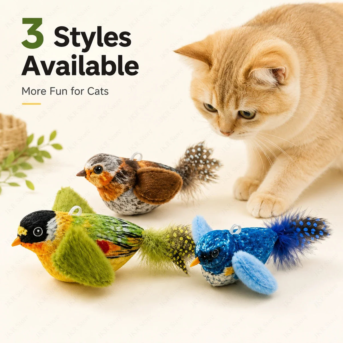 Jouet oiseau pour chat – Lots au choix