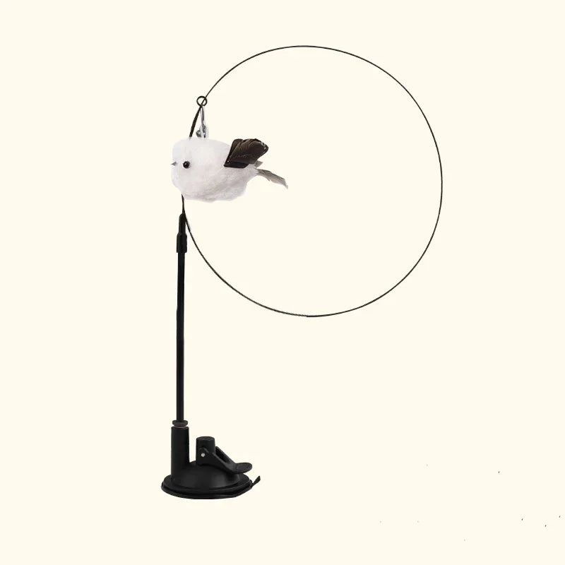 Jouet plume pour chat – Grelot et ventouse
