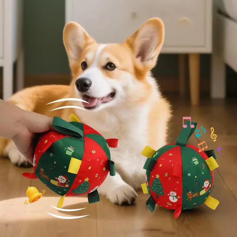 Balle de Noël à grelots pour chien