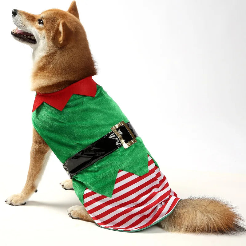Costume de lutin de Noël pour chien et chat