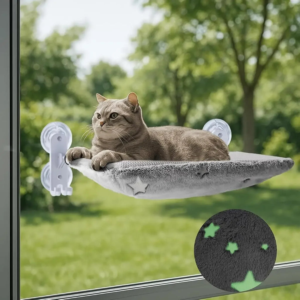 Hamac de fenêtre pliable pour chat – Étoiles