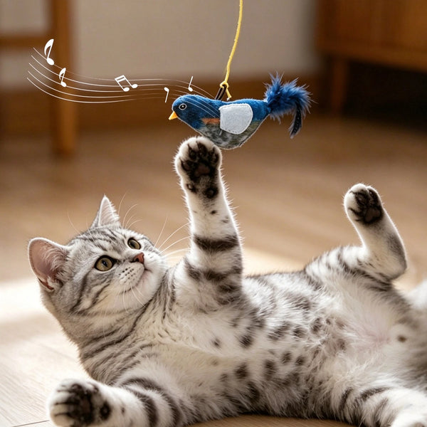 Jouet oiseau pour chat – Ailes et gazouillis