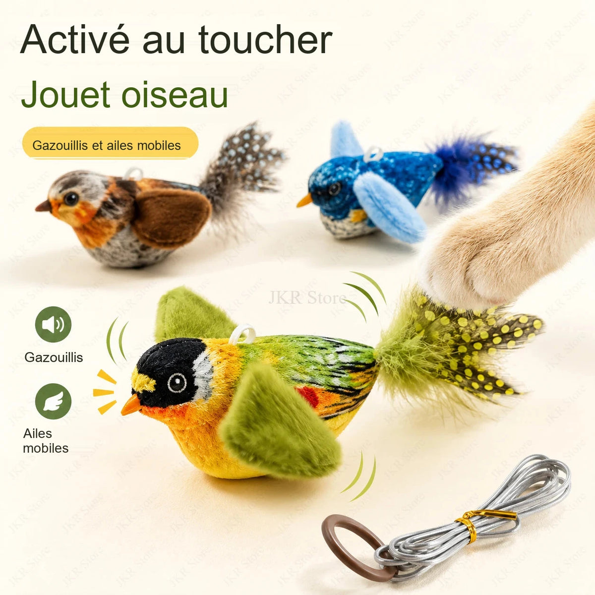 Jouet oiseau électronique pour chat – Chasse
