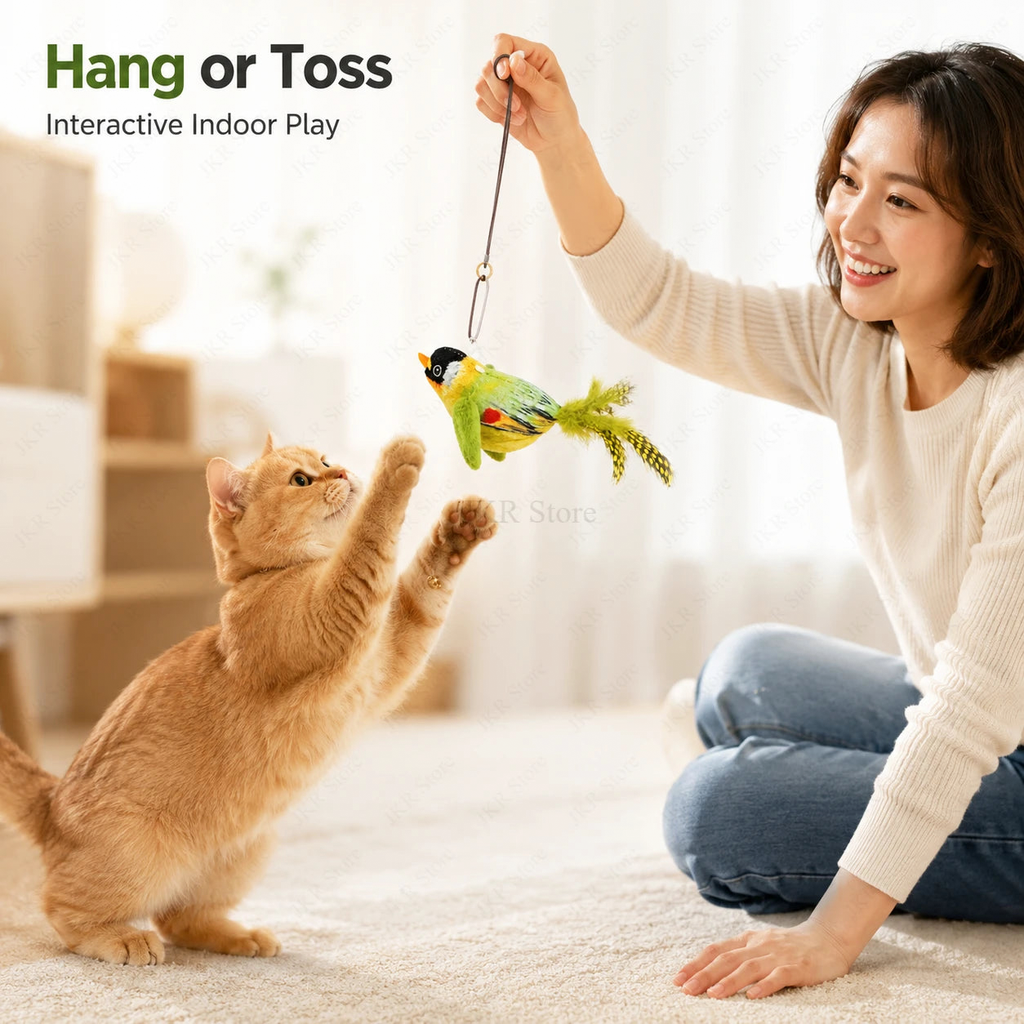 Jouet oiseau électronique pour chat – Lot de 1 ou 3 pièces