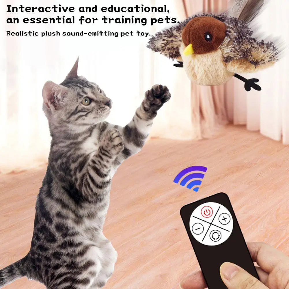 Oiseau interactif rechargeable pour chat – Modèle télécommandé