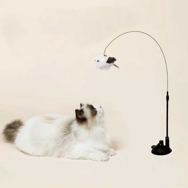 Jouet plume pour chat avec grelot – Canne de jeu