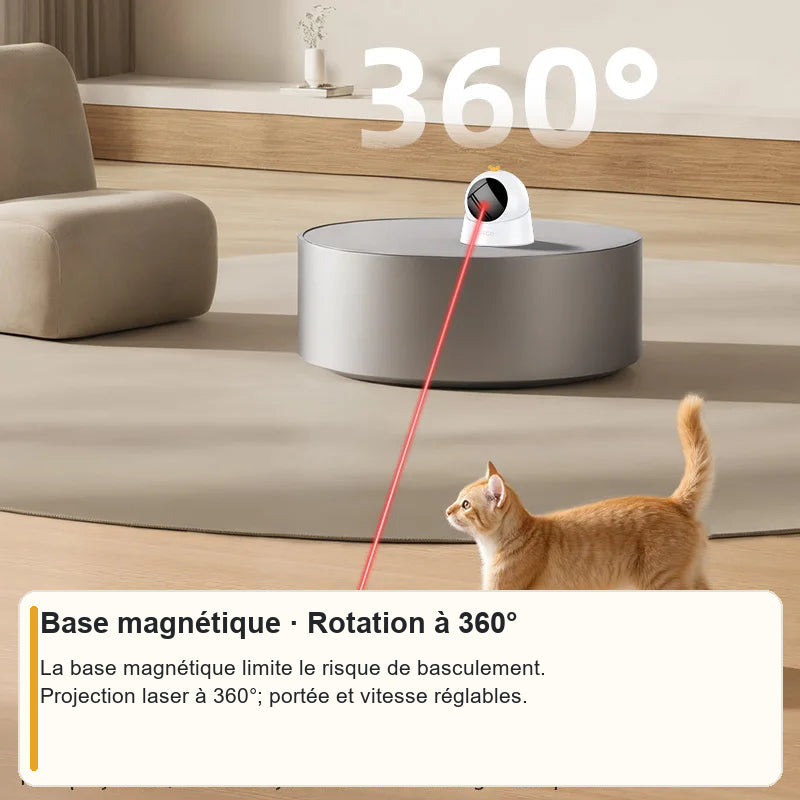 Jouet laser avec base magnétique et rotation à 360 degrés, texte français