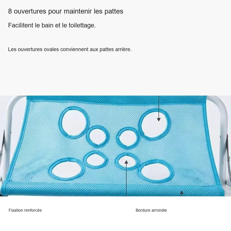 Table de toilettage à huit ouvertures pour maintenir les pattes