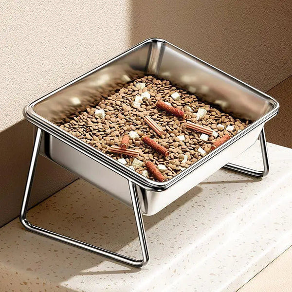 Gamelle inclinée en inox pour chien