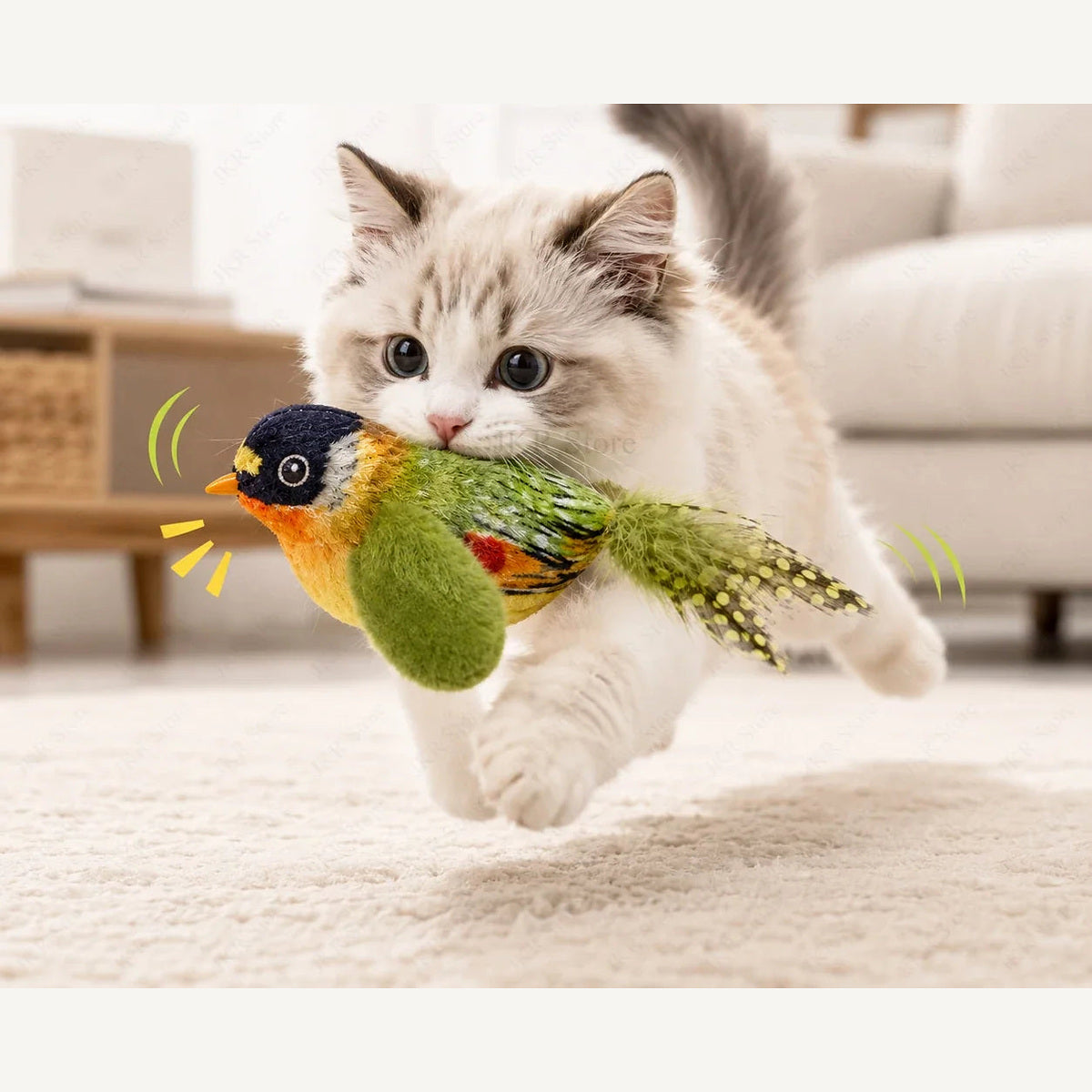 Jouet oiseau électronique pour chat – Lot de 1 ou 3 pièces