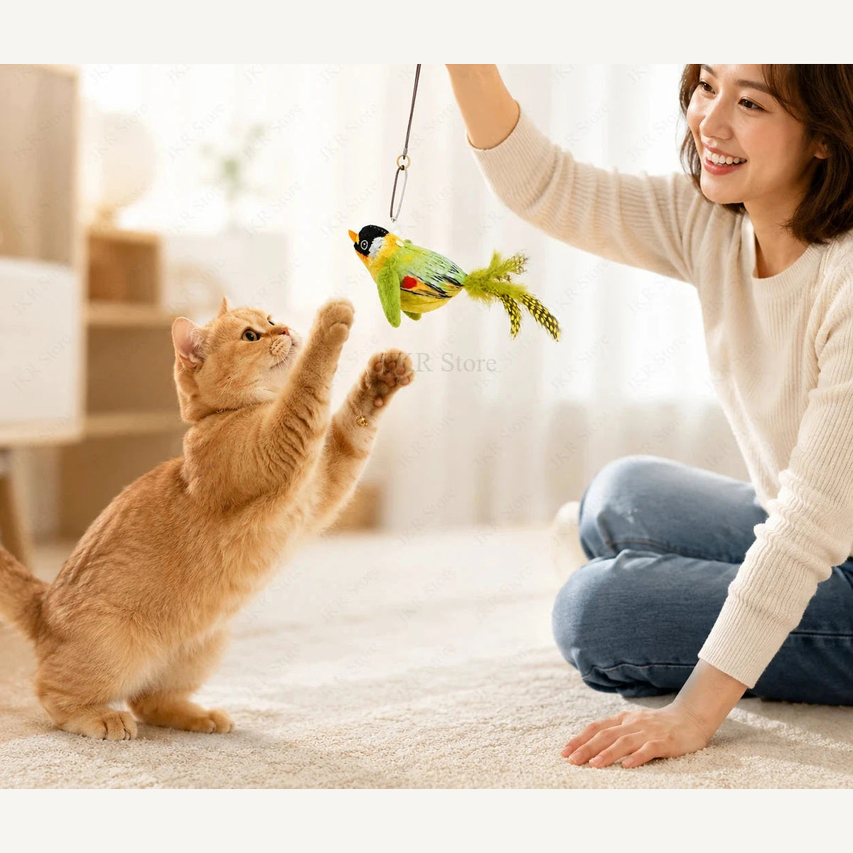 Jouet oiseau électronique pour chat – Jeu de chasse